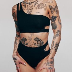 mei pang × blush cotton asymmetric bralette